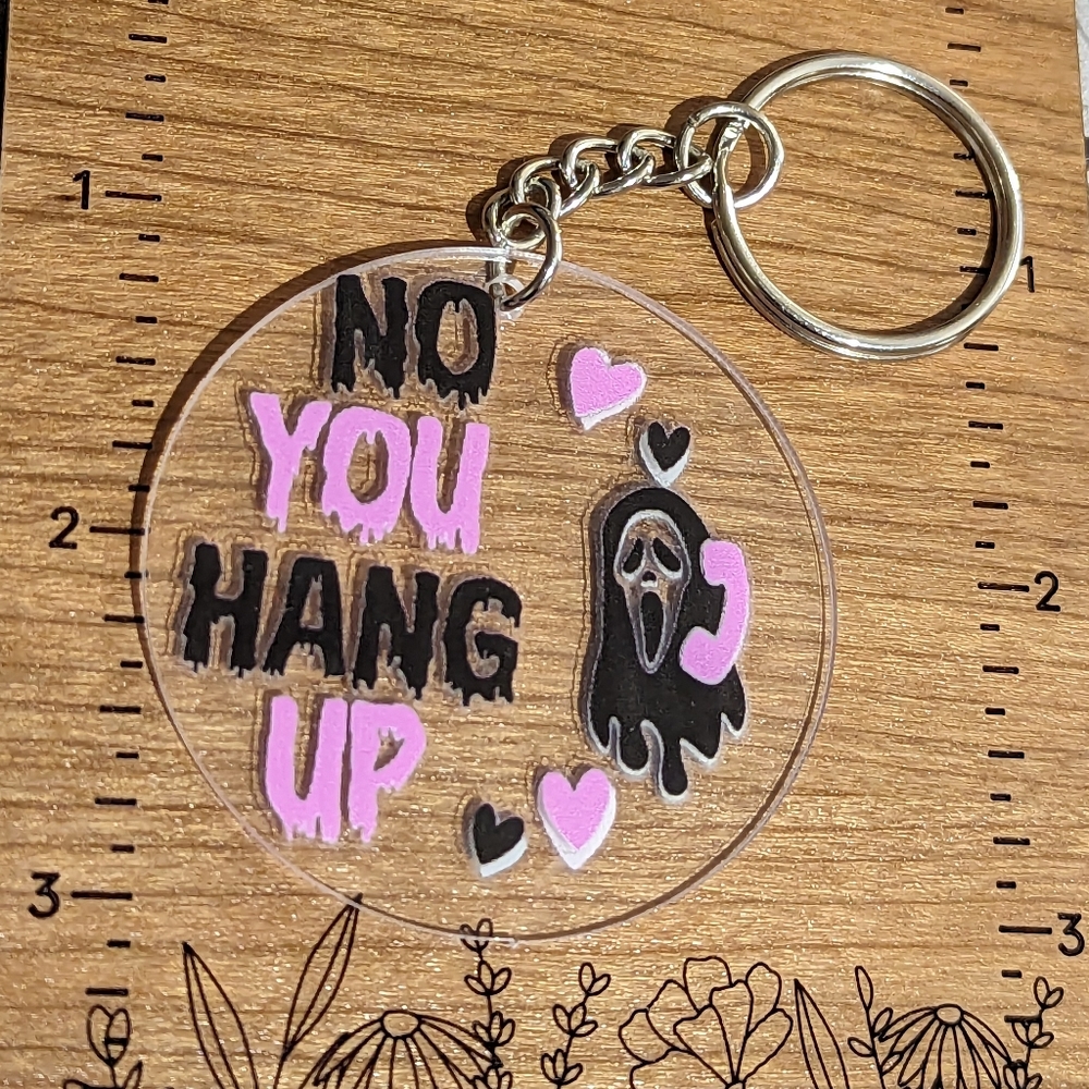 Ghost Face Acrylic You Hang Up Keychain NEW!